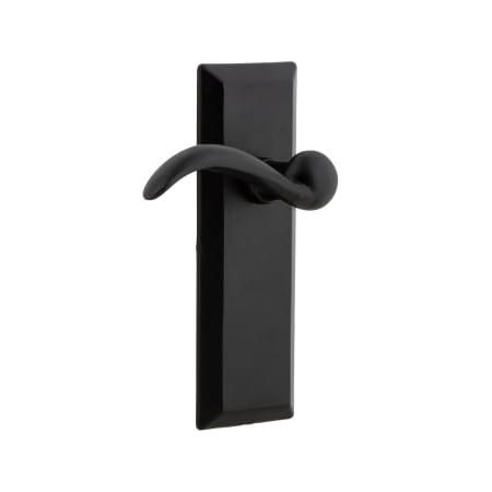Ageless Iron Keep - Rustic Cast Iron Left Handed Privacy Door Lever Set with Tine Lever and 2-3/8" Backset Black Iron