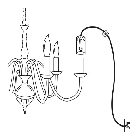 Aladdin Light Lift Relamping Cord for Candelabra Base Light Fixtures N/A