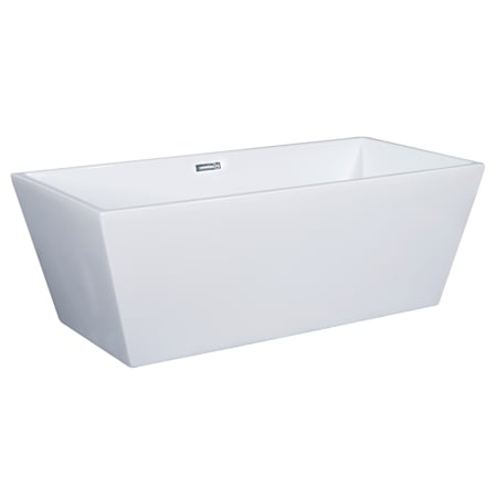 ALFI brand 67" Acrylic Soaking Bathtub for Free Standing Installations with Rear Drain, Pop-Up Drain Assembly and Overflow White