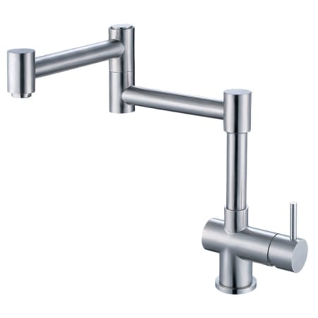 ALFI brand 1.8 GPM Deck Mounted Retractable Kitchen Faucet Brushed Nickel