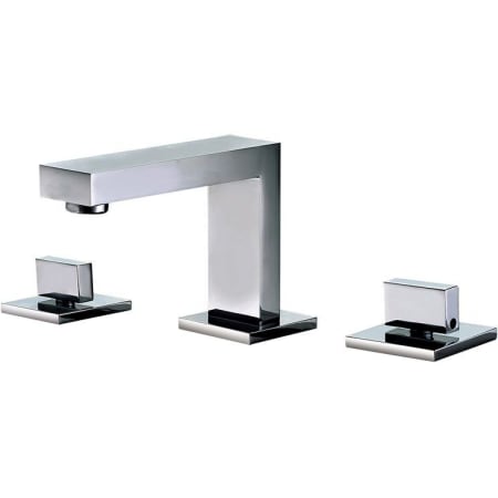 ALFI brand 1.2 GPM Widespread Bathroom Faucet with Squared Faucet Head Polished Chrome