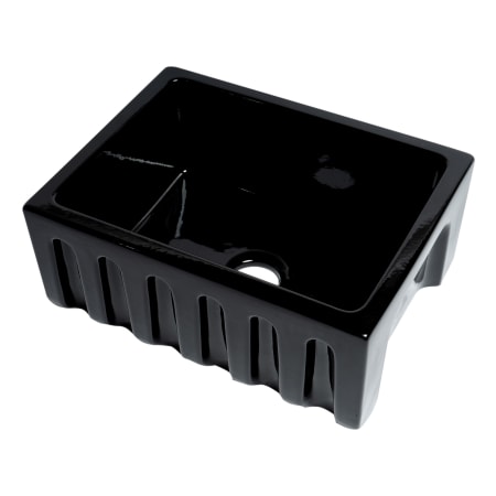ALFI brand 24" Farmhouse Single Basin Fireclay Kitchen Sink Black Gloss