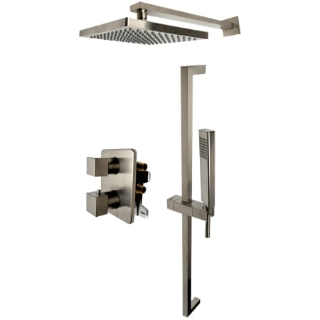 ALFI brand Thermostatic Shower System with Shower Head, Hand Shower, Slide Bar, Shower Arm, Hose, and Valve Trim Brushed Nickel