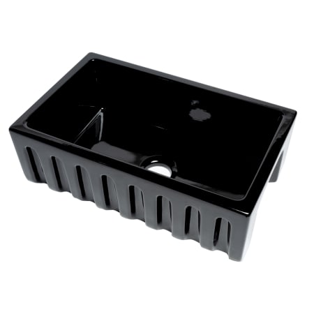 ALFI brand 29-7/8" Farmhouse Single Basin Fireclay Kitchen Sink Black Gloss