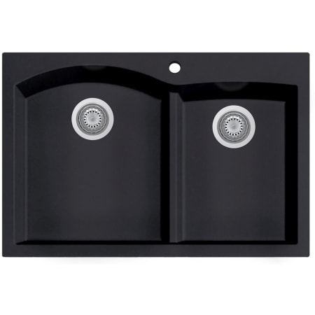 ALFI brand Alfi Trade 33" Drop In Double Basin Granite Composite Kitchen Sink Black