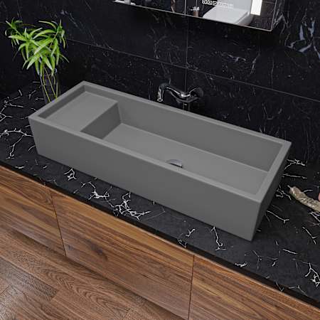 ALFI brand 39-3/8" Farmhouse Single Basin Fireclay Kitchen Sink Grey Matte