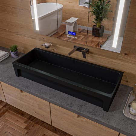 ALFI brand 47-3/8" Drop In Single Basin Fireclay Kitchen Sink Black Matte