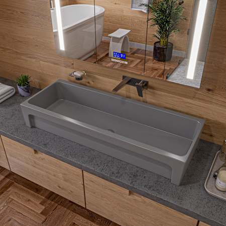 ALFI brand 47-3/8" Drop In Single Basin Fireclay Kitchen Sink Grey Matte