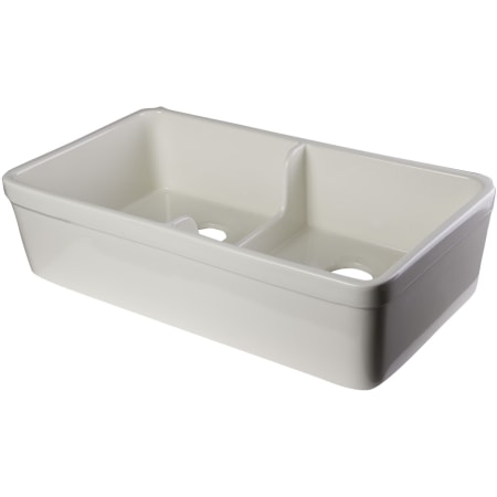 ALFI brand 32 Inch Short Wall Double Bowl Fireclay Farmhouse Kitchen Sink with 7/8 Inch Lip Biscuit