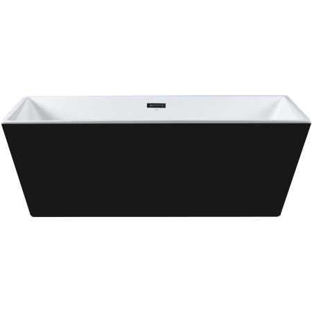 ALFI brand 60" Free Standing Acrylic Soaking Tub with Center Drain, Drain Assembly, and Overflow Black