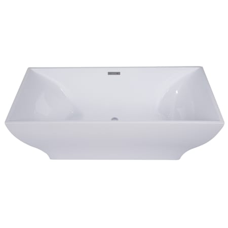 ALFI brand 67" Acrylic Soaking Bathtub for Free Standing Installations with Rear Drain, Pop-Up Drain Assembly and Overflow White