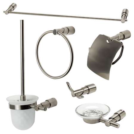 ALFI brand 6 Piece Bathroom Accessory Set Brushed Nickel
