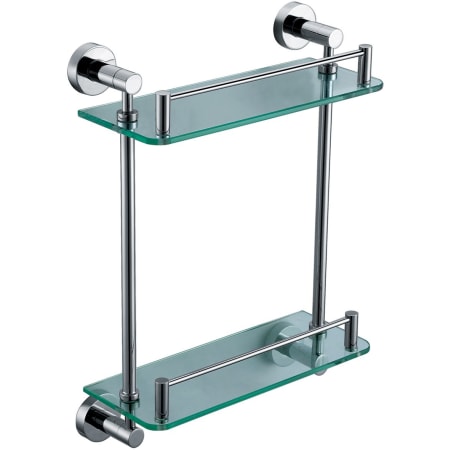 ALFI brand 11-1/4" Wall Mounted Double Tier Glass Shelf Polished Chrome