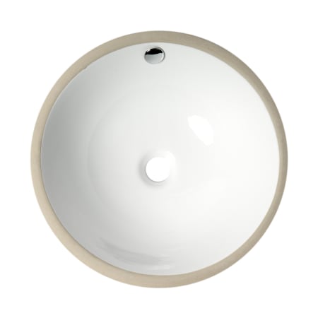 ALFI brand 16-7/8" Circular Porcelain Undermount Bathroom Sink with Overflow and 0 Faucet Holes at 0" Centers White