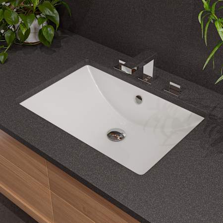 ALFI brand 23-1/4" Rectangular Porcelain Undermount Bathroom Sink with Overflow and 0 Faucet Holes at 0" Centers White