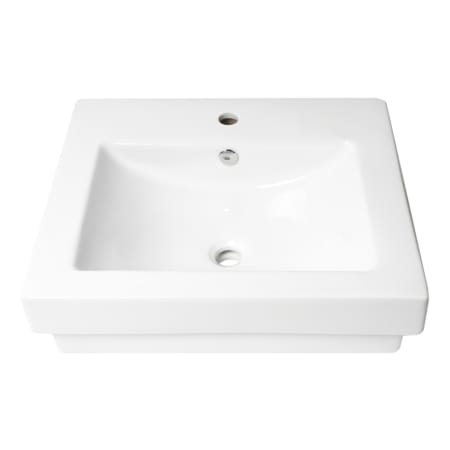 ALFI brand 23-5/8" Rectangular Porcelain Drop In Bathroom Sink with Overflow and 1 Faucet Holes at 0" Centers White