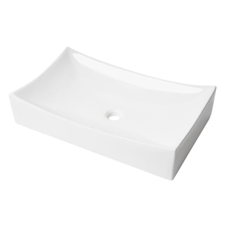 ALFI brand 25-3/4" Rectangular Porcelain Vessel Bathroom Sink and 0 Faucet Holes at 0" Centers White