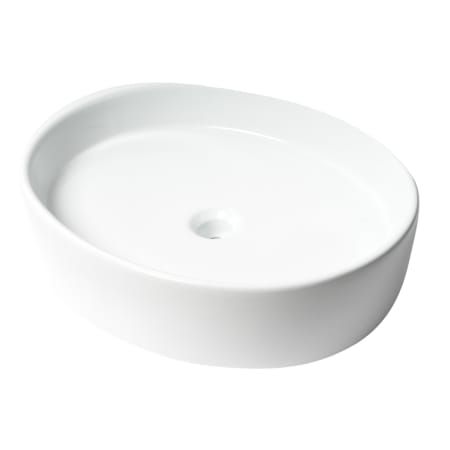 ALFI brand 21-5/8" Oval Porcelain Vessel Bathroom Sink and 0 Faucet Holes at 0" Centers White