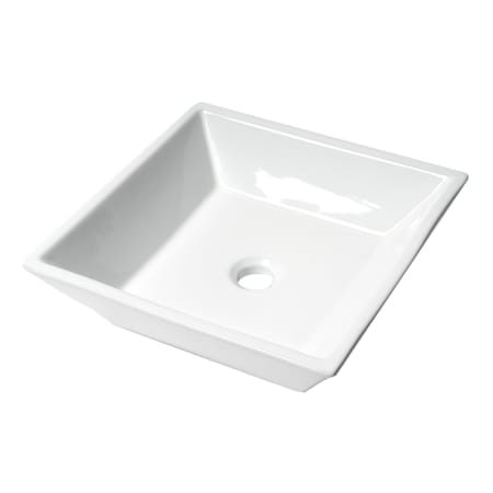 ALFI brand 16-1/2" Square Porcelain Vessel Bathroom Sink and 0 Faucet Holes at 0" Centers White
