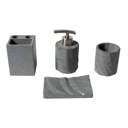 ALFI brand 4 Piece Bathroom Package with Soap Dish, Liquid Soap Dispenser, Cup, and Toothbrush Cup Concrete
