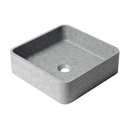 ALFI brand 16" Square Concrete Vessel Bathroom Sink Matte Gray