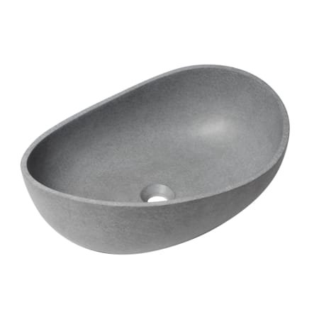 ALFI brand 22-1/2" Oval Concrete Vessel Bathroom Sink Grey Matte