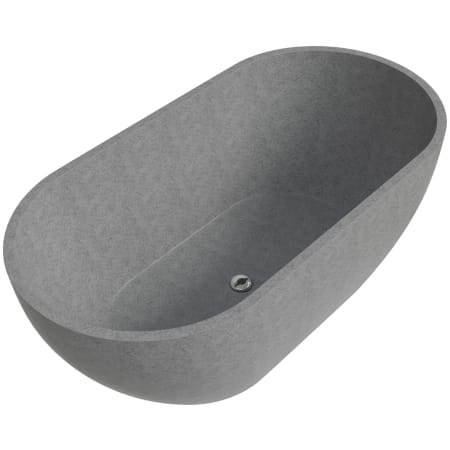ALFI brand 20.5" Free Standing Stone Composite Soaking Tub with Center Drain and Drain Assembly Grey Matte