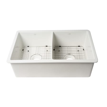 ALFI brand 32" Drop In Double Basin Fireclay Kitchen Sink White