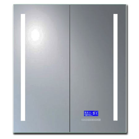 ALFI brand 26" x 30" Lighted Frameless Double Door Medicine Cabinet Satin Aluminum