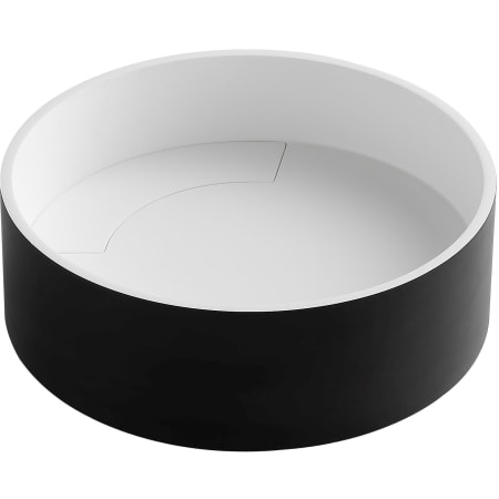 ALFI brand 15-1/8" Circular Resin Vessel Bathroom Sink and 0 Faucet Holes at 0" Centers Black and White