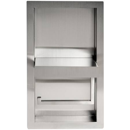 ALFI brand Recessed Euro Toilet Paper Holder with Shelf Brushed Stainless Steel
