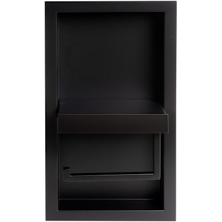 ALFI brand Recessed Euro Toilet Paper Holder with Shelf Black