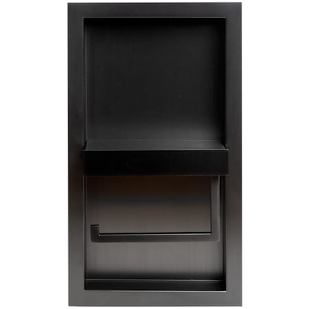 ALFI brand Recessed Euro Toilet Paper Holder with Shelf Brushed Black