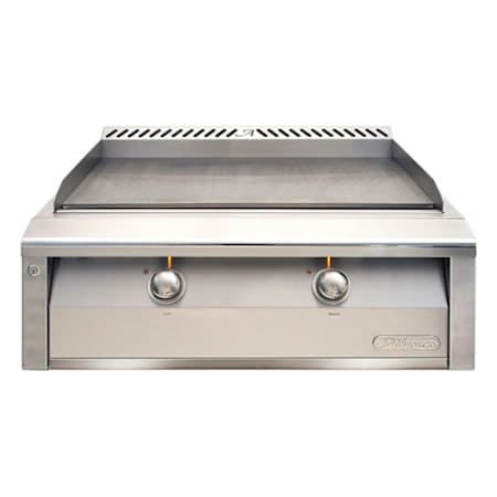 Alfresco 30-Inch Built-In Dual-Zone Natural Gas Griddle Stainless Steel