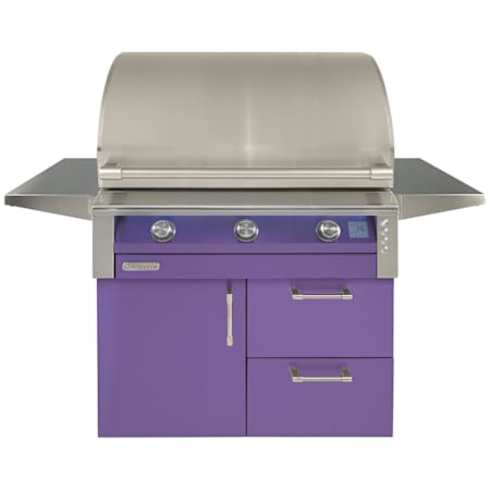 Alfresco AIPG 82,200 BTU 36 Inch Wide Liquid Propane Free Standing Grill Blue Lilac