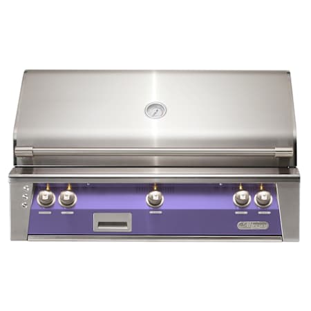 Alfresco 93,300 BTU 42 Inch Wide Liquid Propane Built-In Grill with 5 Burners and EZ-Lift™ Hood Assist Blue Lilac