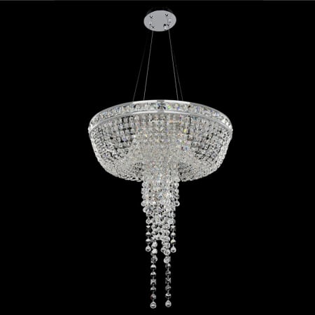 Allegri Cascata Single Light 24" Wide Crystal Chandelier Chrome / Clear Firenze