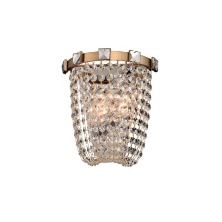 Allegri Impero 9" Tall Wall Sconce with Firenze Crystal Brushed Champagne Gold