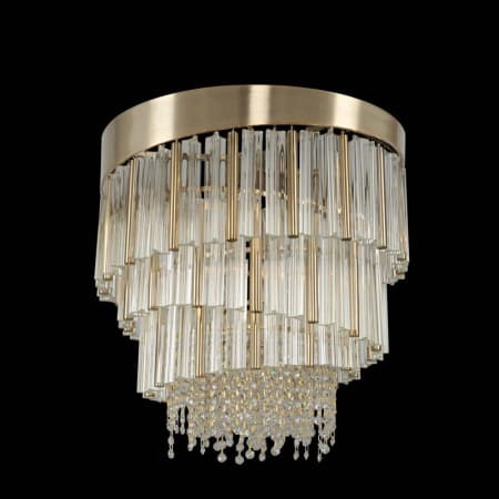 Allegri Espirali Convertible 6 Light 20" Wide Crystal Chandelier / Flush Mount Ceiling Fixture Brushed Champange Gold / Clear Firenze