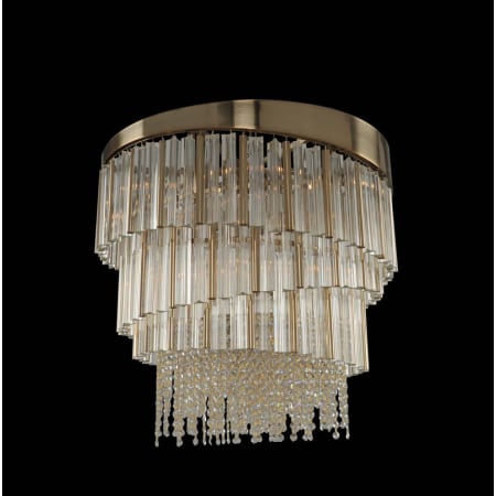 Allegri Espirali Convertible 9 Light 27" Wide Crystal Chandelier / Flush Mount Ceiling Fixture Brushed Champange Gold / Clear Firenze