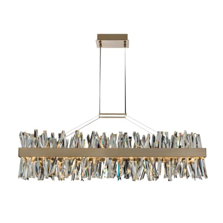 Allegri Glacier 48" Wide LED Crystal Linear Chandelier Brushed Champagne Gold