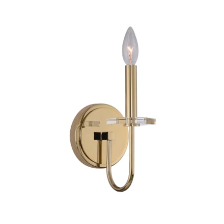 Allegri Bolivar 12" Tall Wall Sconce with Firenze Crystal Champagne Gold