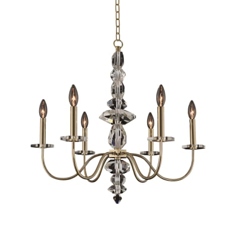 Allegri Bolivar 6 Light 26" Wide Taper Candle Style Chandelier with Firenze Crystal Champagne Gold