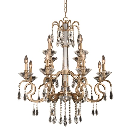 Allegri Valencia 12 Light 32" Wide Taper Candle Style Chandelier with Firenze Crystal Brushed Champagne Gold