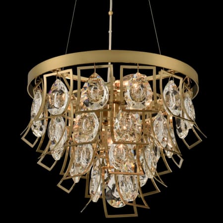 Allegri Carmella 14" Wide Pendant with Firenze Crystal Brushed Brass
