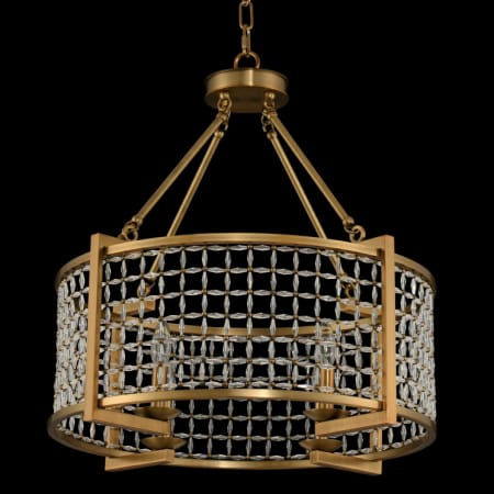 Allegri Verona 24" Wide Pendant with Firenze Crystal Brushed Pearlized Brass