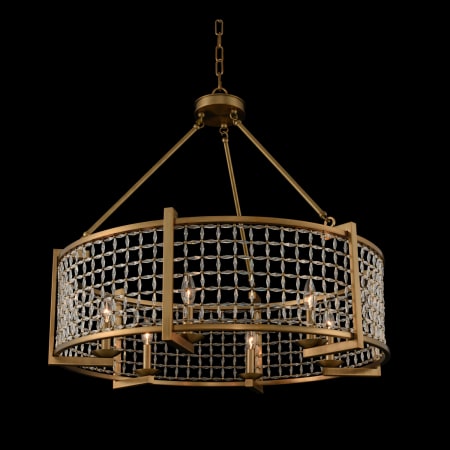 Allegri Verona 32" Wide Candle Style Drum Chandelier with Firenze Crystal Brushed Pearlized Brass