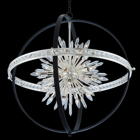 Allegri Angelo 36" Wide Sputnik Chandelier with Firenze Crystal Matte Black / Polished Silver