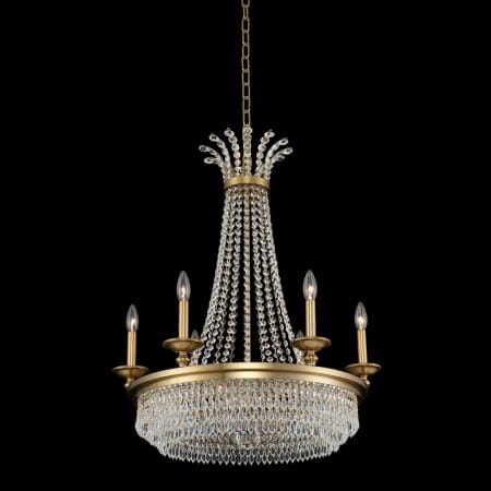 Allegri Tavo 9 Light 26" Wide Taper Candle Style Empire Chandelier with Firenze Crystal Winter Brass
