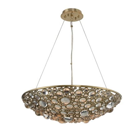 Allegri Ciottolo 24" Wide Pendant with Firenze Crystal Brushed Champagne Gold